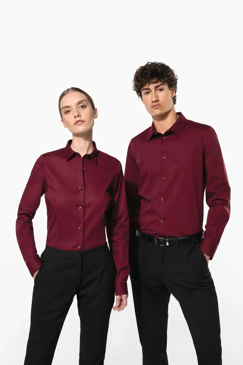 Camisa stretch manga larga mujer