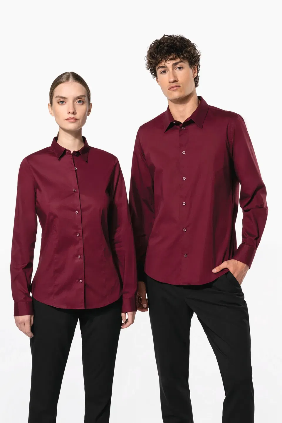 Camisa stretch manga larga mujer