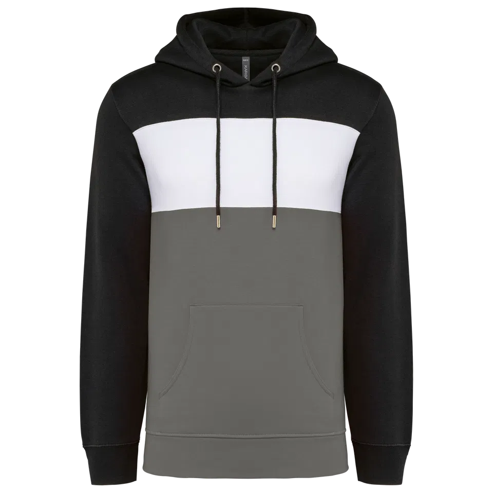 Sudadera tricolor con capucha unisex