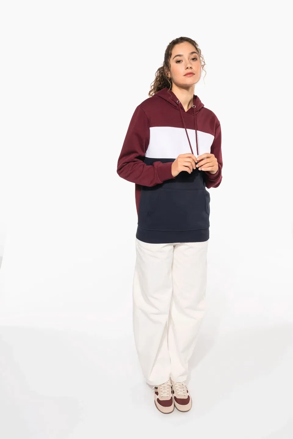 Sudadera tricolor con capucha unisex