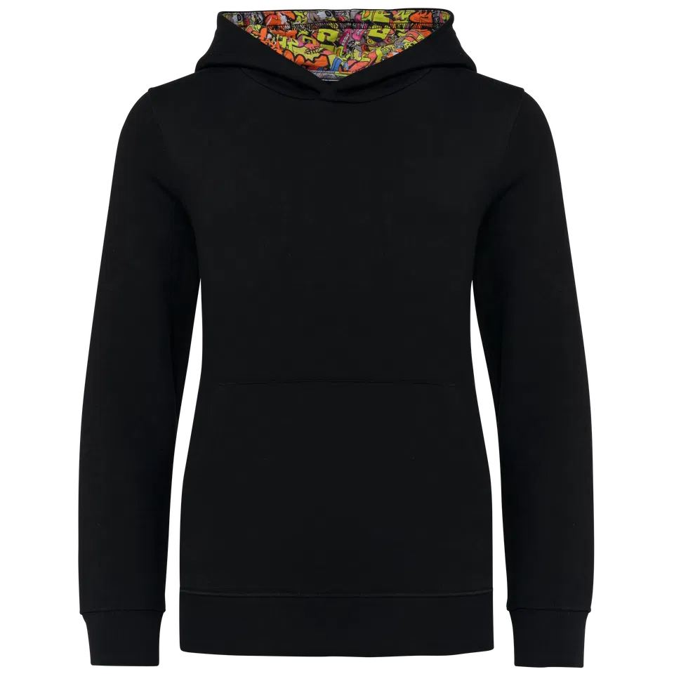 Sudadera con capucha de forro contrastado infantil