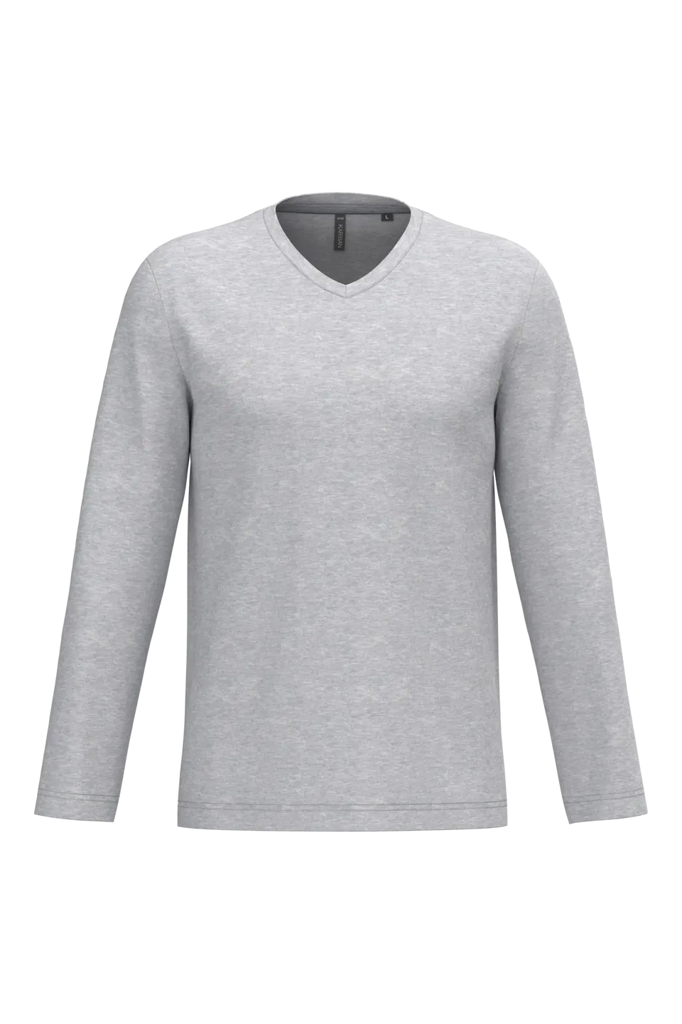 Camiseta manga larga y cuello de pico hombre