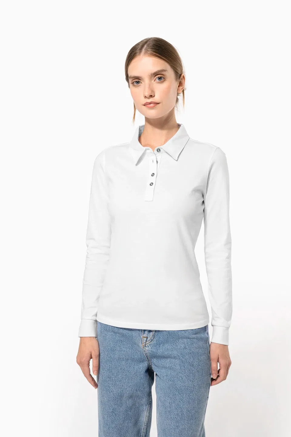 Polo jersey manga larga mujer