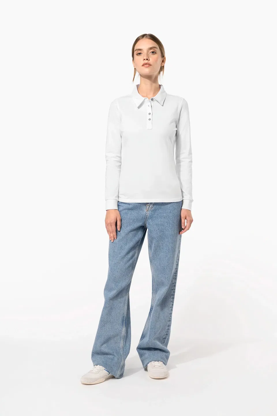 Polo jersey manga larga mujer
