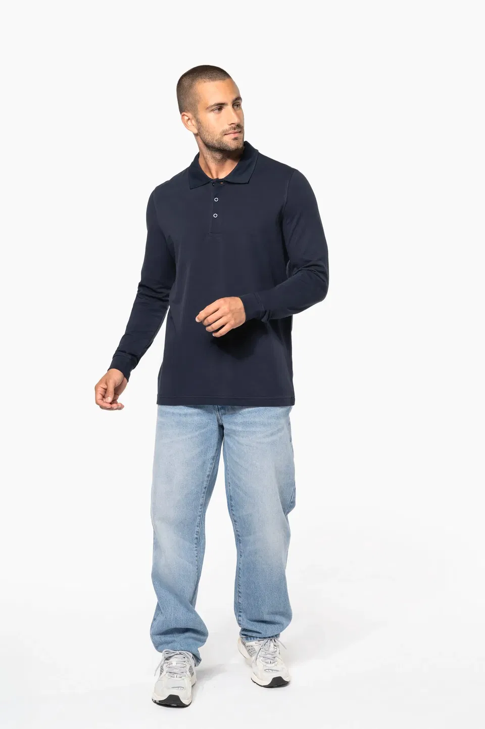 Polo piqué de manga larga de hombre