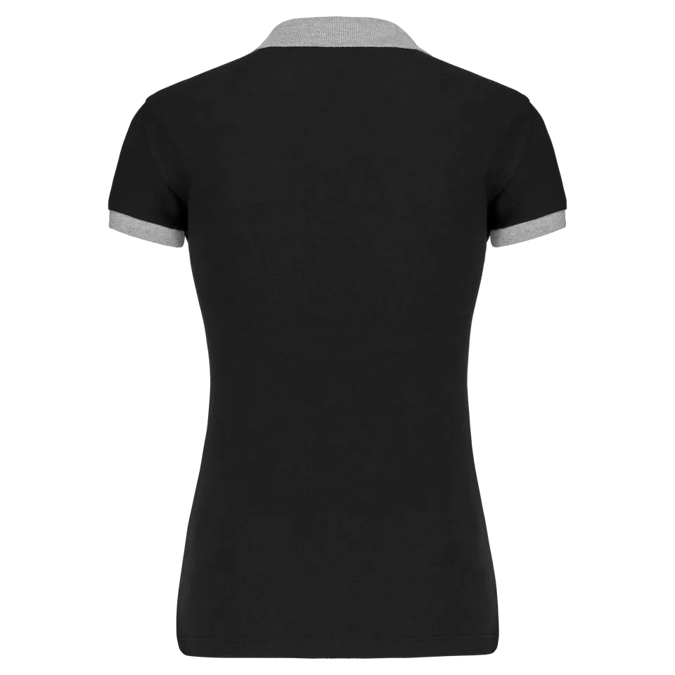 Polo piqué bicolor mujer