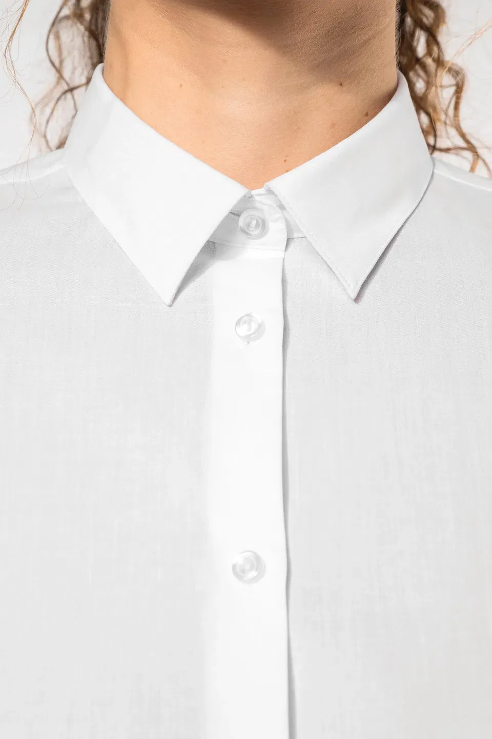 Camisa popelina de polialgodón de fácil cuidado para mujer