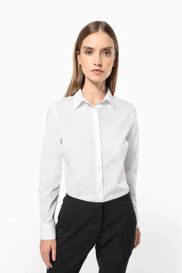 Camisa popelina de polialgodón de fácil cuidado para mujer