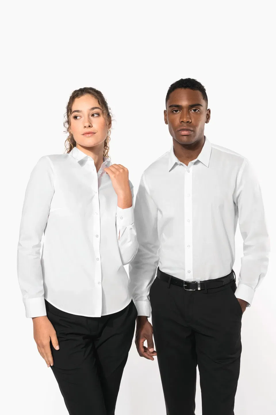 Camisa de popelina de polialgodón de fácil cuidado para hombre