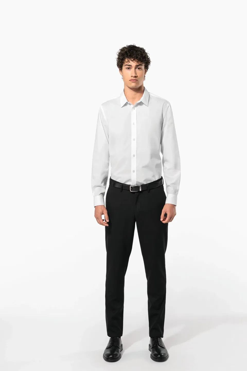 Camisa de popelina de polialgodón de fácil cuidado para hombre