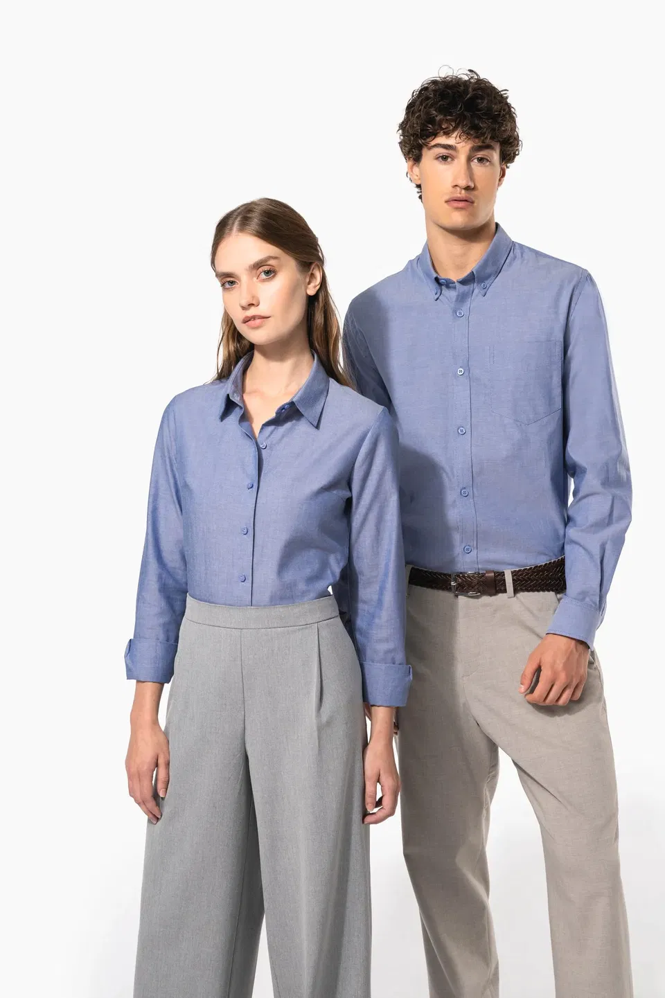 Camisa oxford manga larga mujer