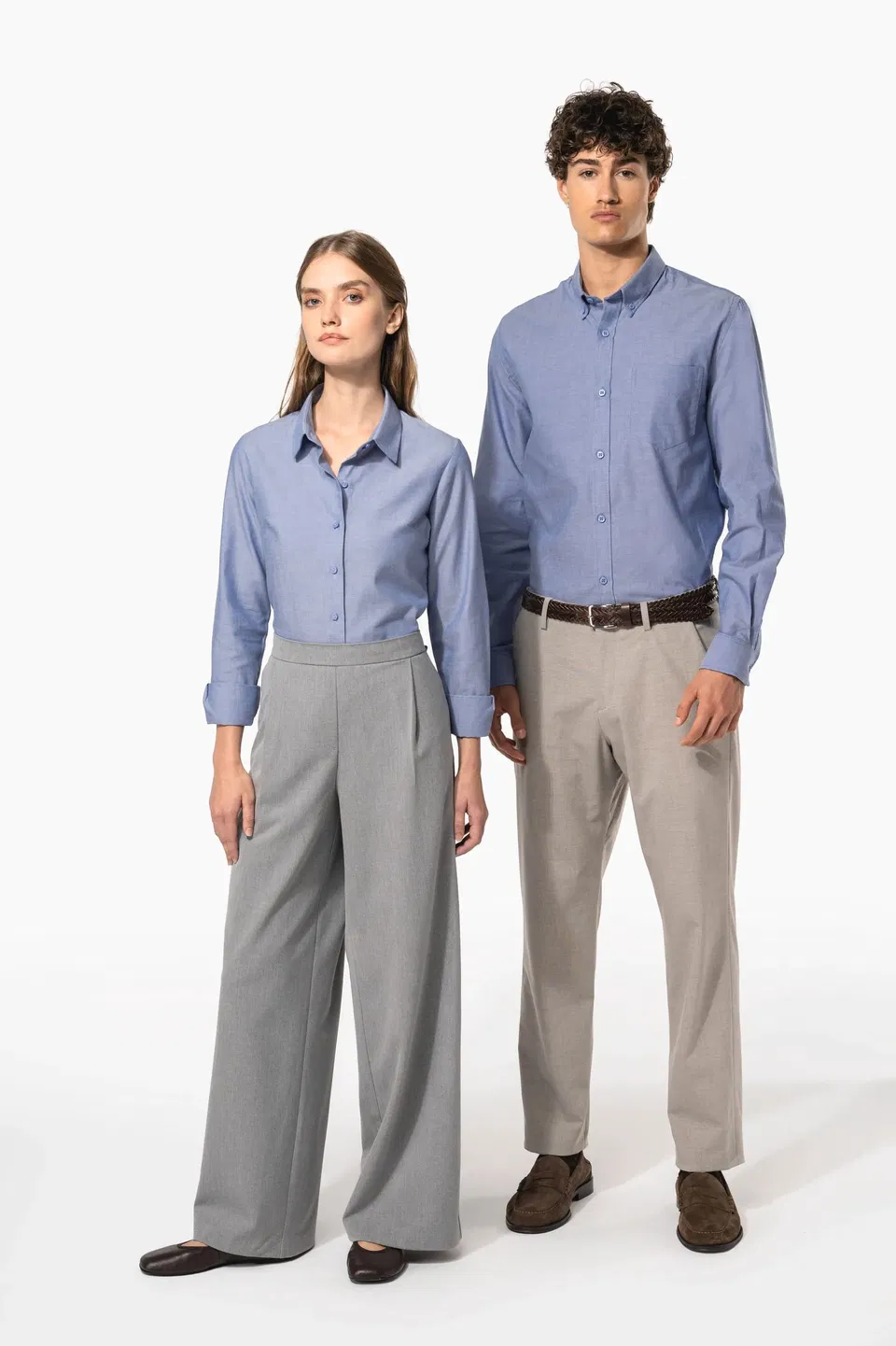 Camisa oxford manga larga mujer