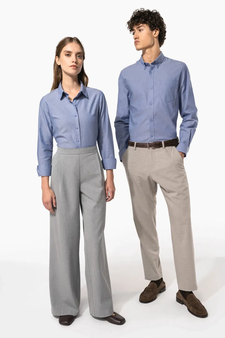 Camisa oxford manga larga mujer