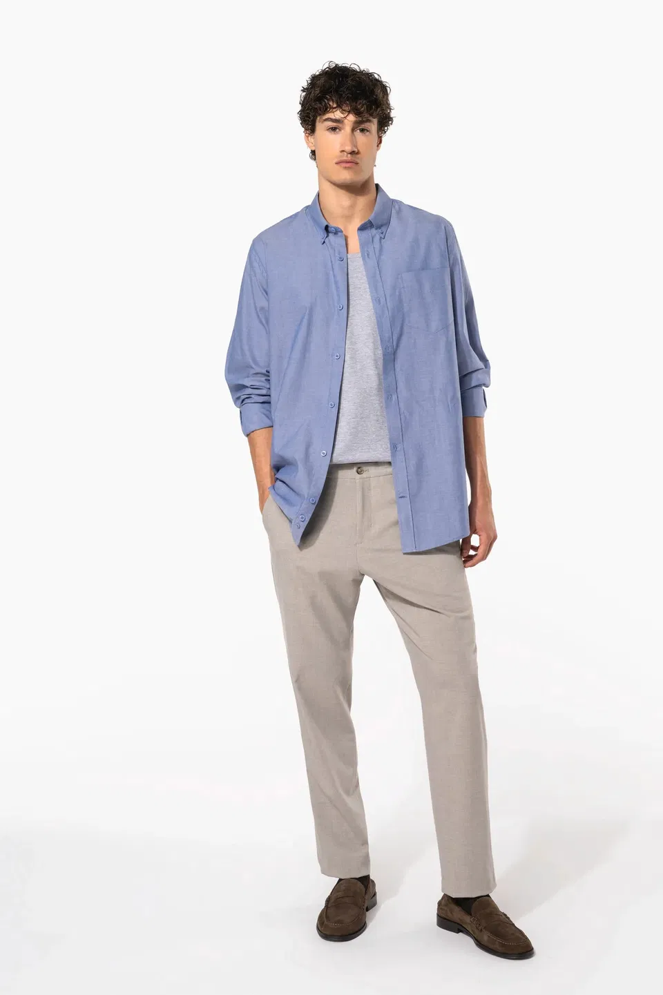 Camisa oxford manga larga hombre