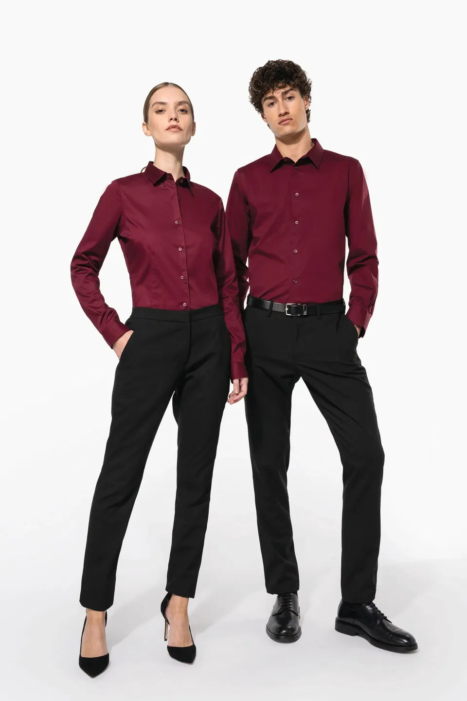 Camisa strech manga larga hombre