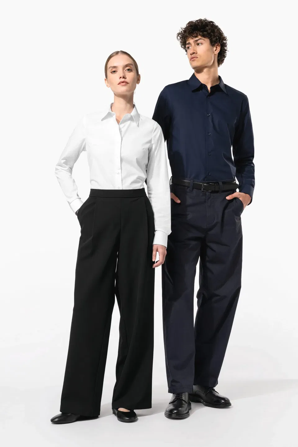 Camisa popelina manga larga mujer