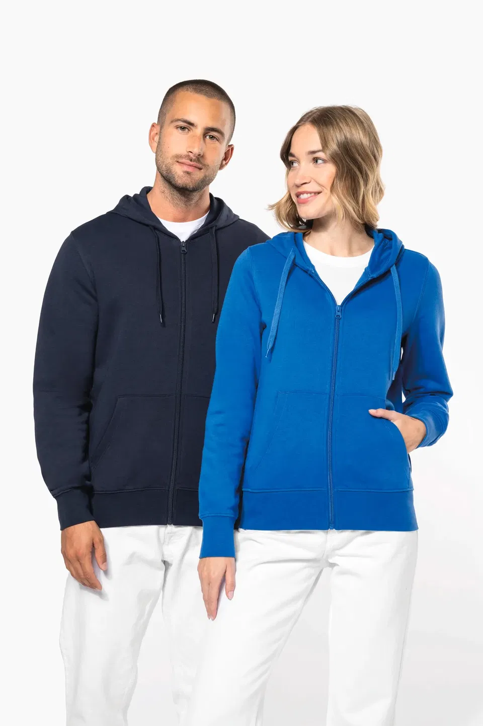 Sudadera con capucha y cremallera ecorresponsable hombre