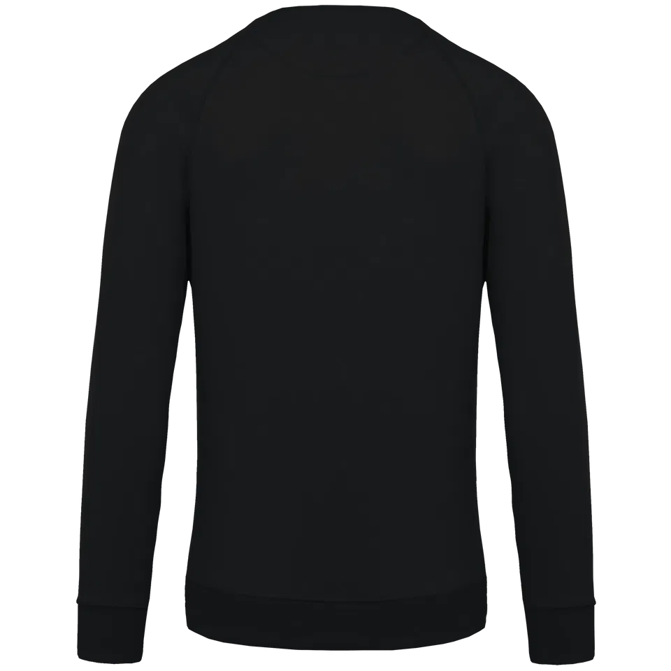 Sudadera algodón orgánico con cuello redondo y mangas raglán de hombre