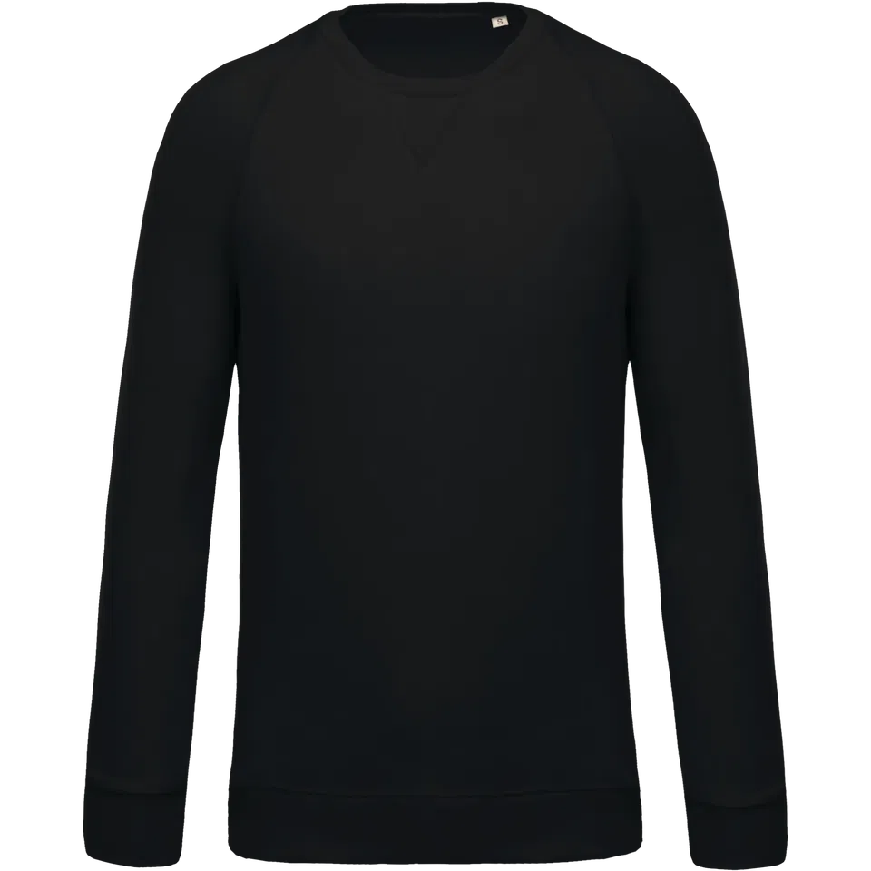 Sudadera algodón orgánico con cuello redondo y mangas raglán de hombre