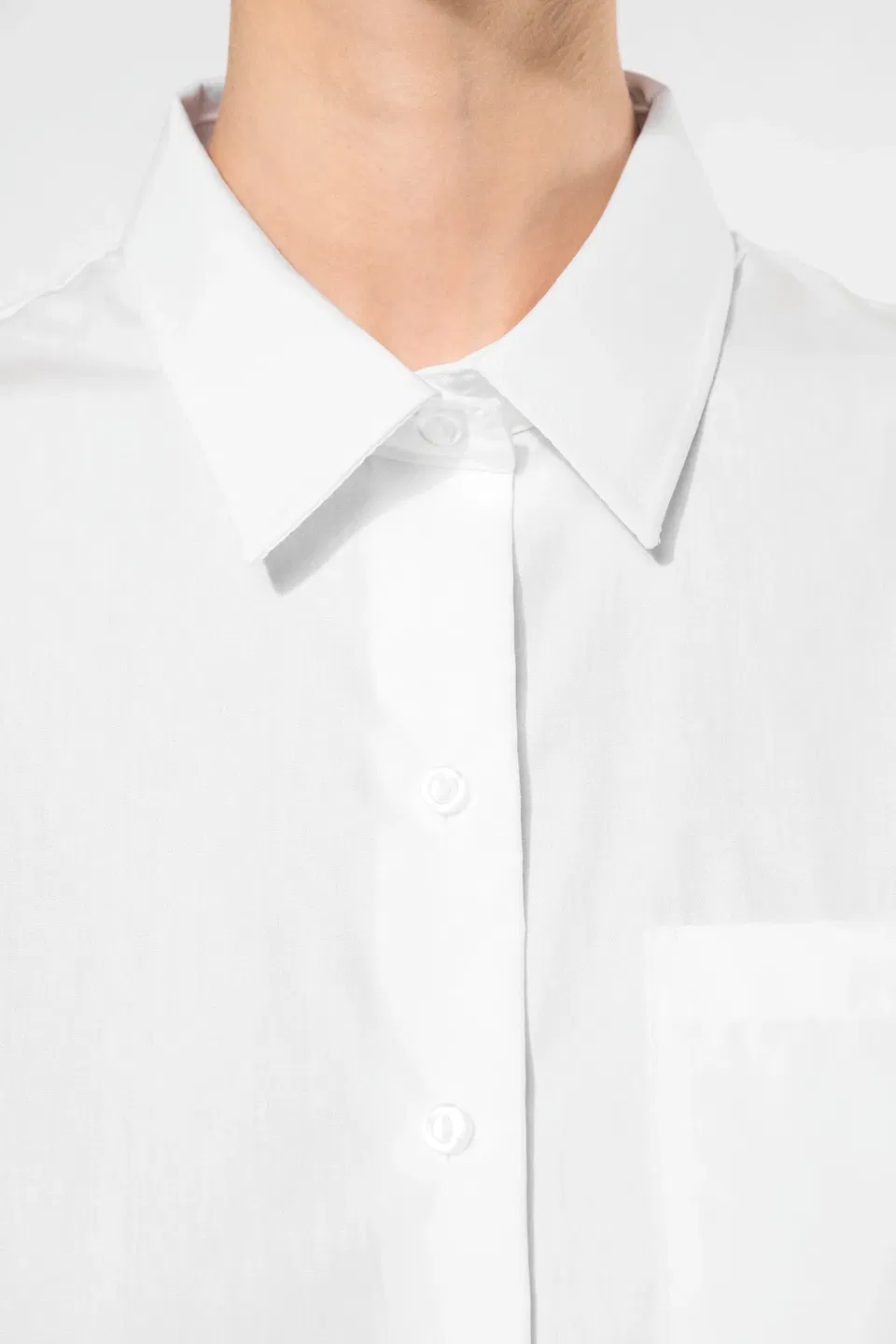 Camisa popelina manga larga mujer
