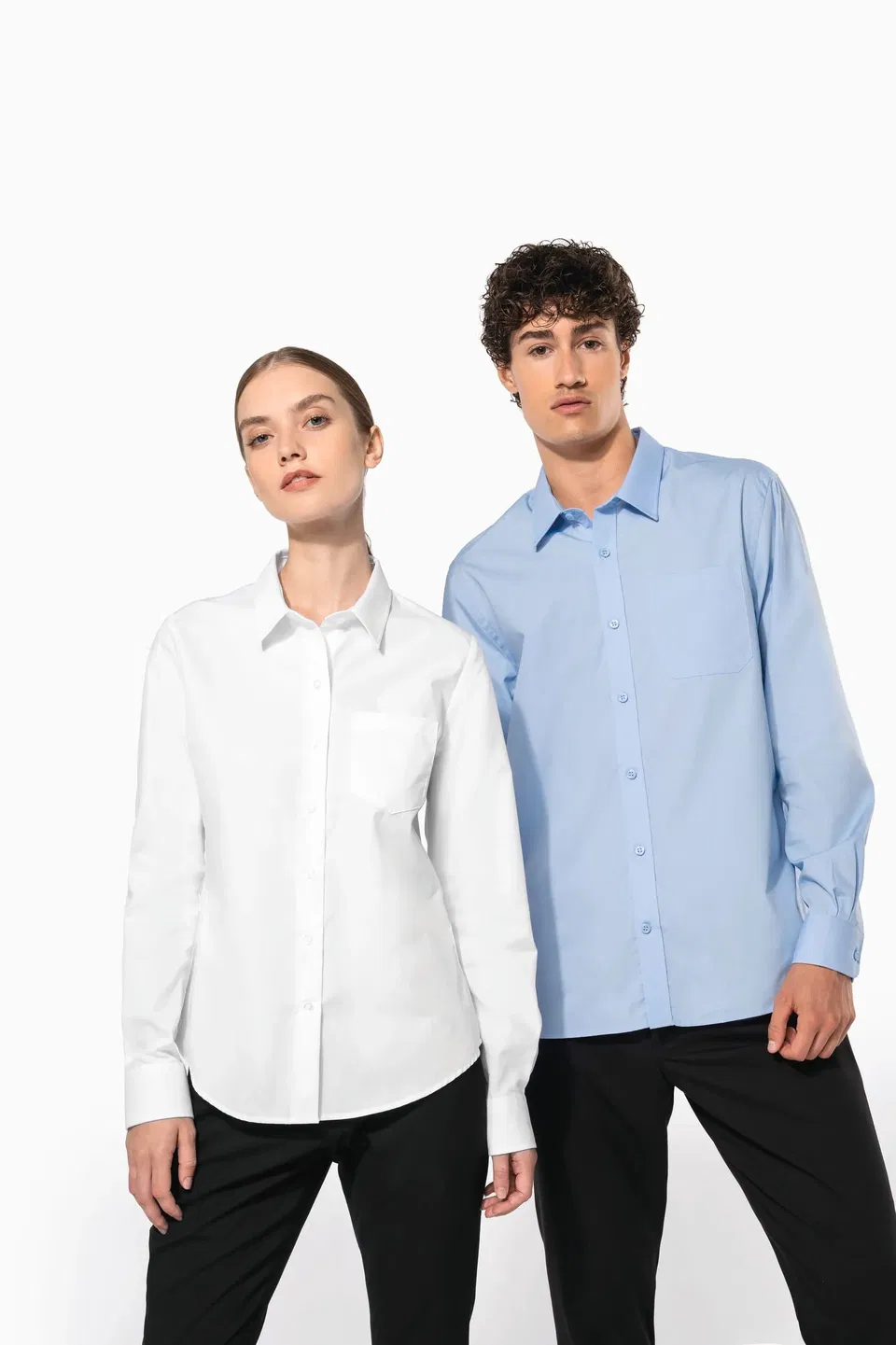 Camisa popelina manga larga mujer