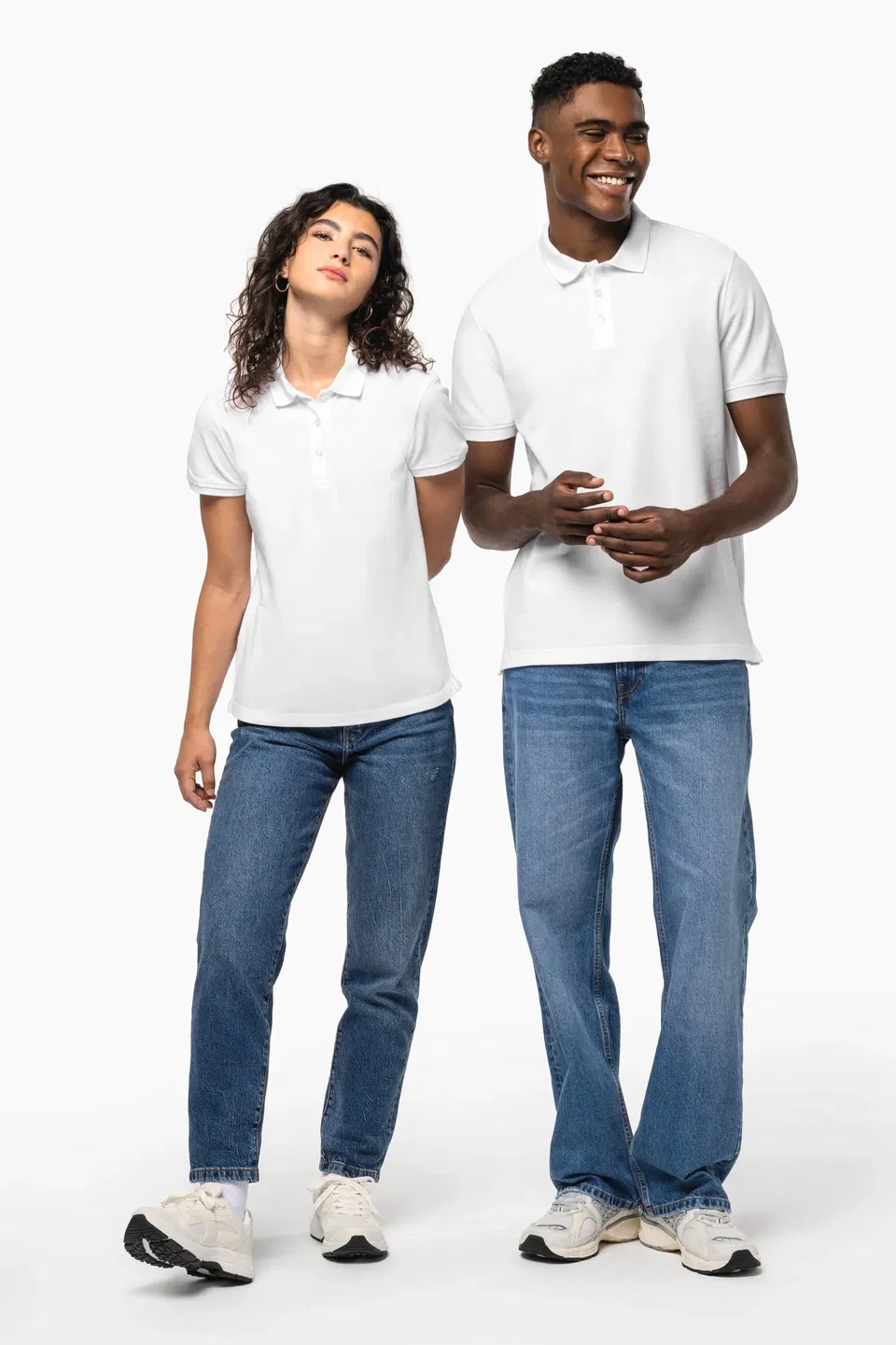 Polo de punto piqué manga corta mujer