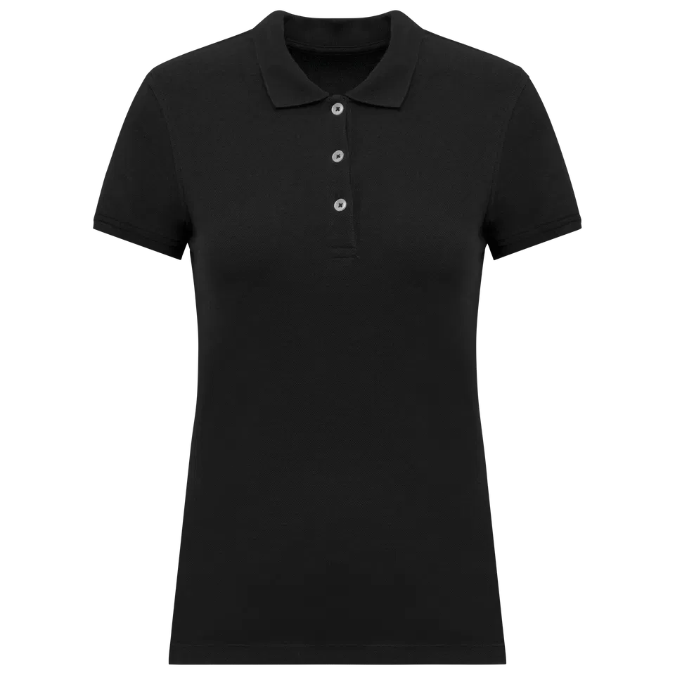 Polo de punto piqué manga corta mujer