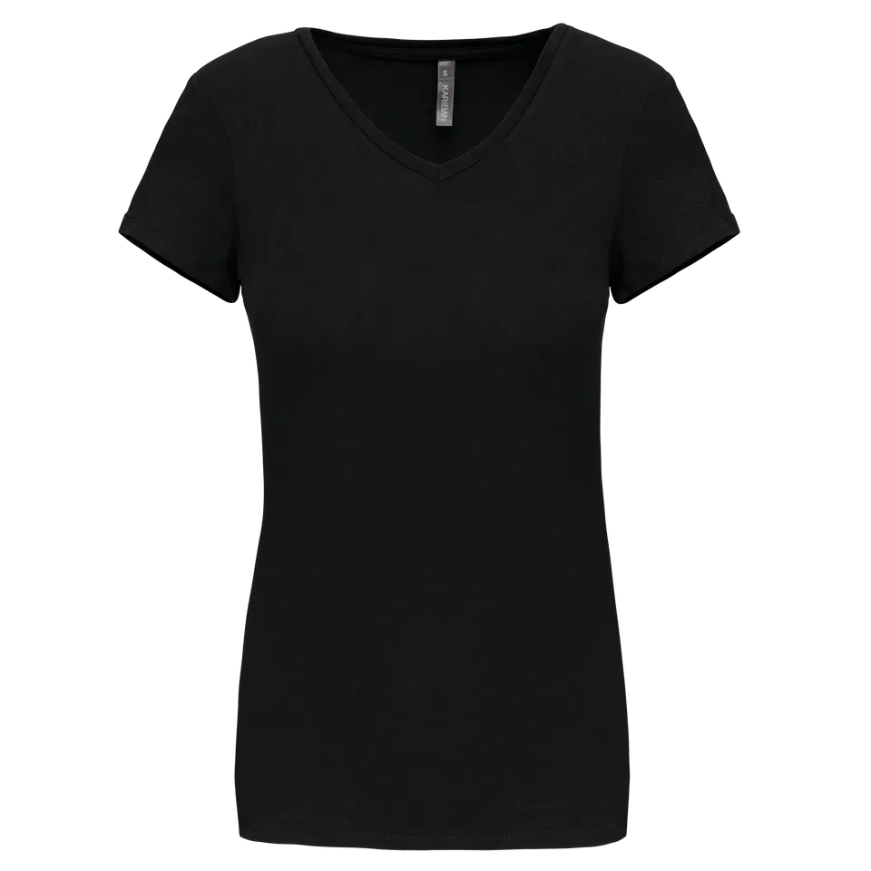 Camiseta con elastano cuello de pico mujer