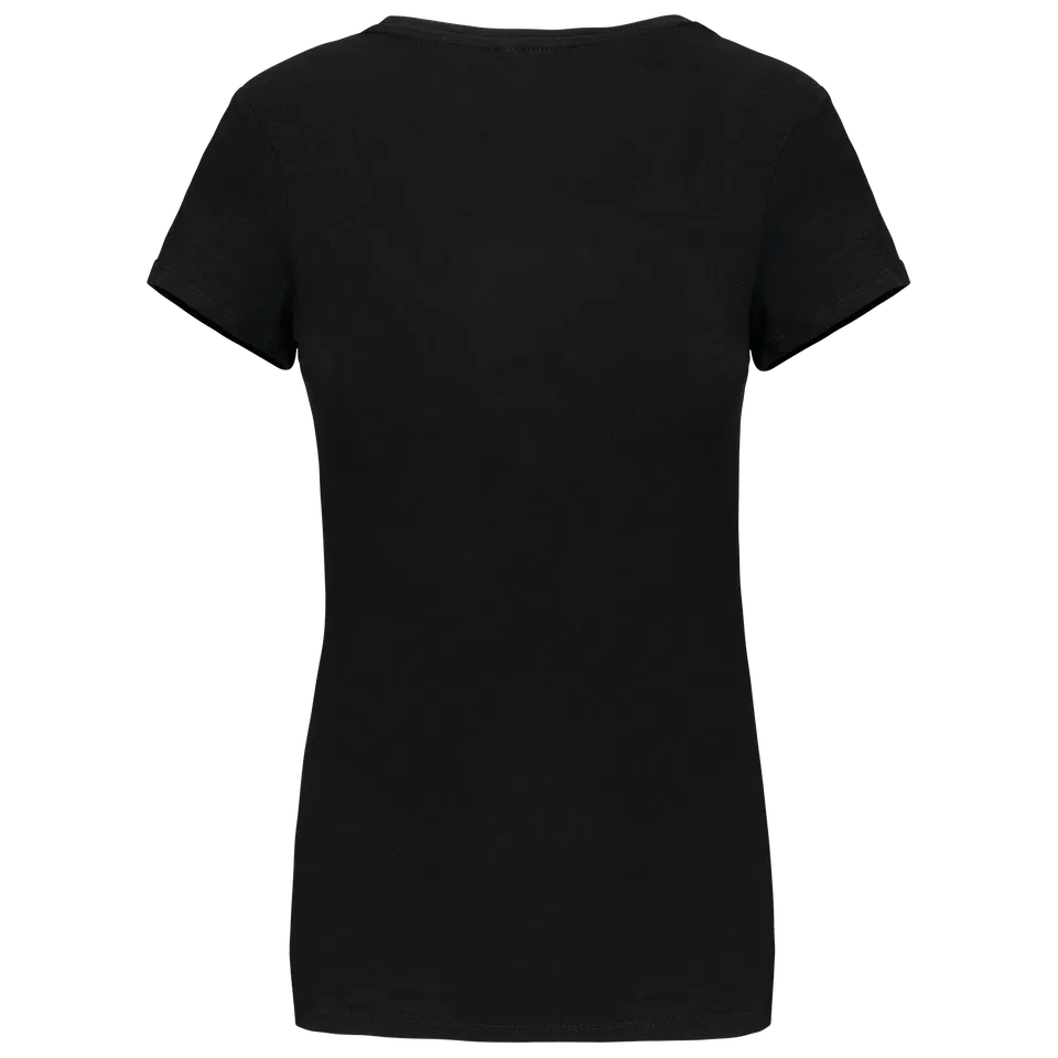 Camiseta con elastano cuello de pico mujer